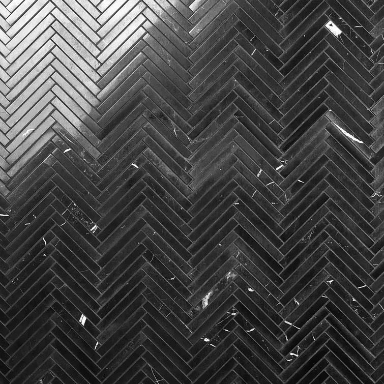 Polar White 11 in. x 11.61 in. Herringbone Polished Marble Mosaic Tile (0.89 Sq. Ft. / Sheet)