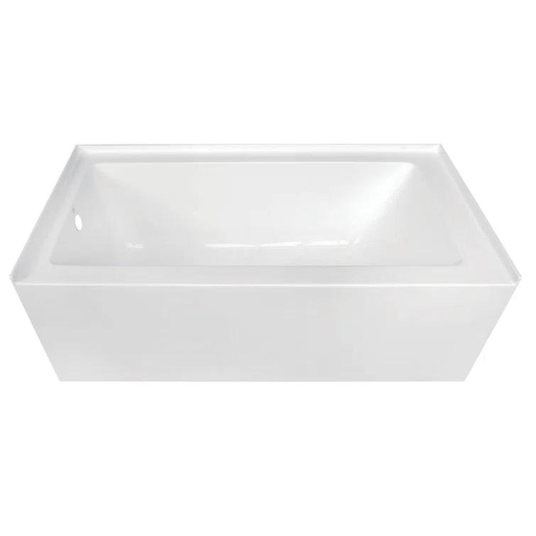 Kingston Brass Aqua Eden 60-Inch Acrylic Rectangular 3-Wall Alcove Tub