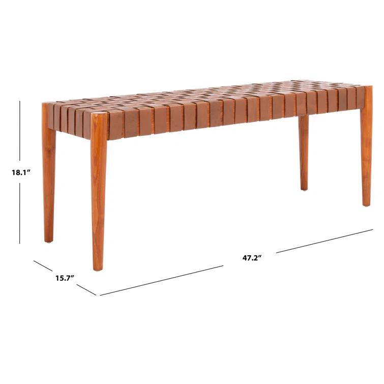 Orin 47" Woven Leather Bench