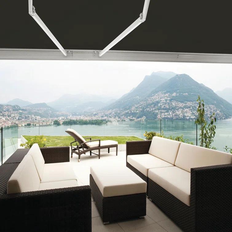 Advaning 10.5'' Fabric, Metal Cover Retractable Patio Awning