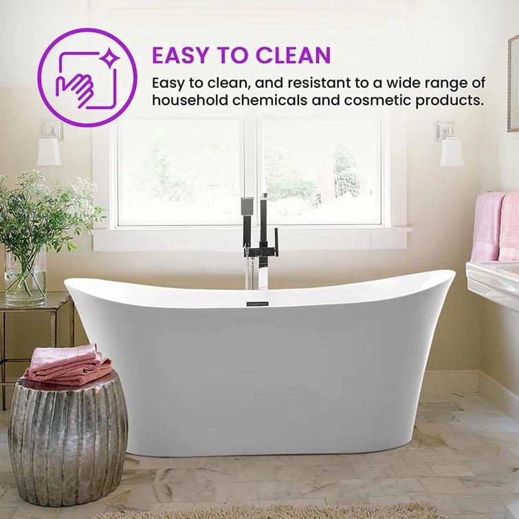 67" x 31" Freestanding Soaking Bathtub
