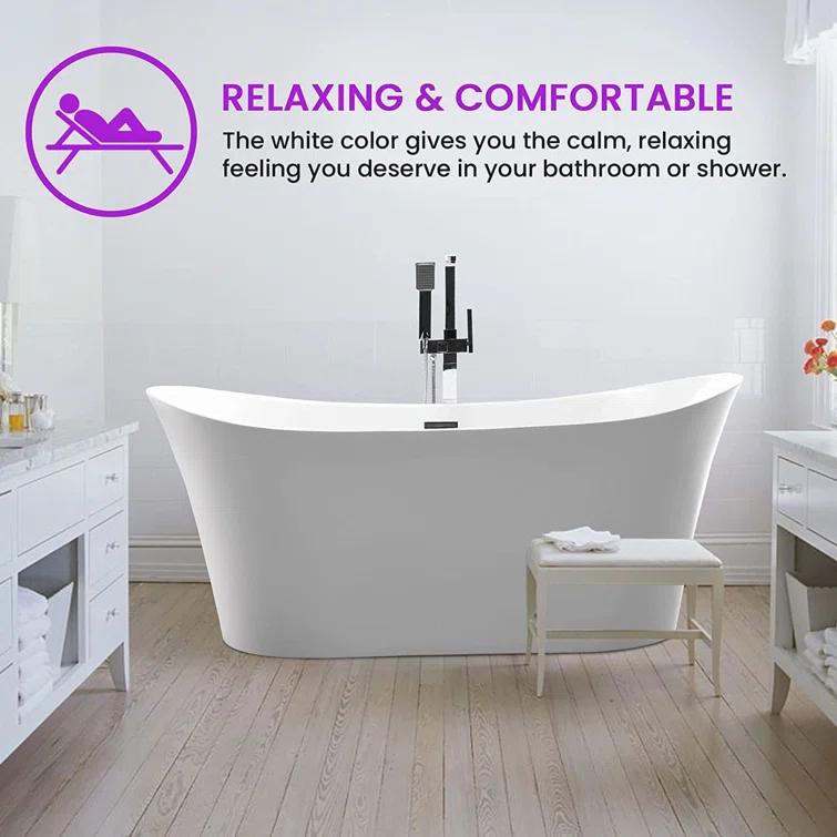 67" x 31" Freestanding Soaking Bathtub
