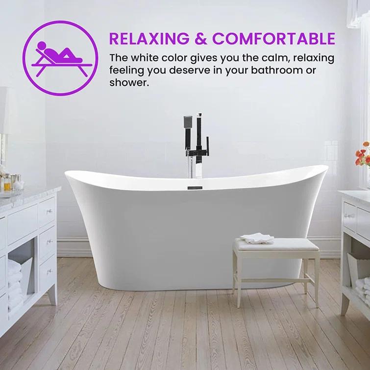 67" x 31" Freestanding Soaking Bathtub