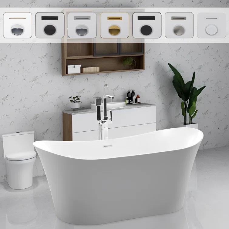 67" x 31" Freestanding Soaking Bathtub