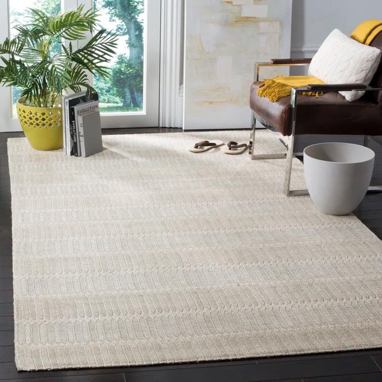 Amritpal Hand Loomed Bamboo And Viscose Striped Rug