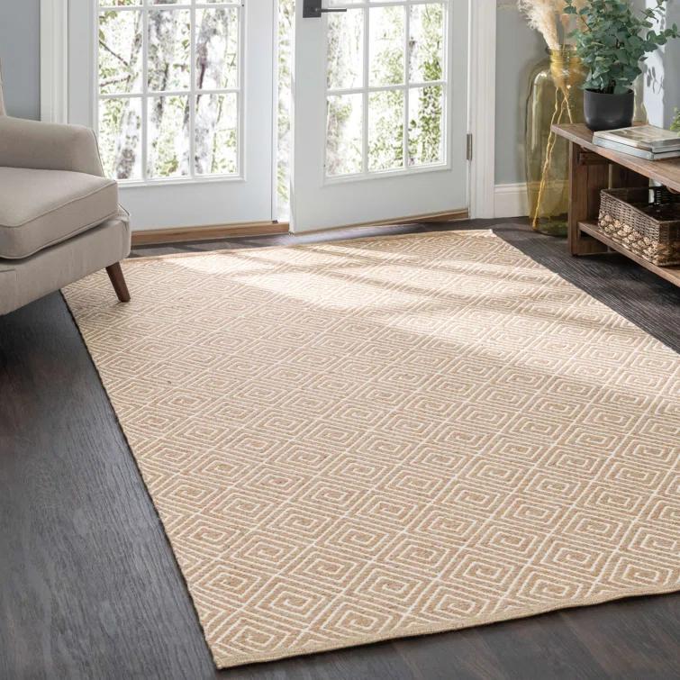 Geo Diamond Natural/Ivory Handwoven Wool Rug