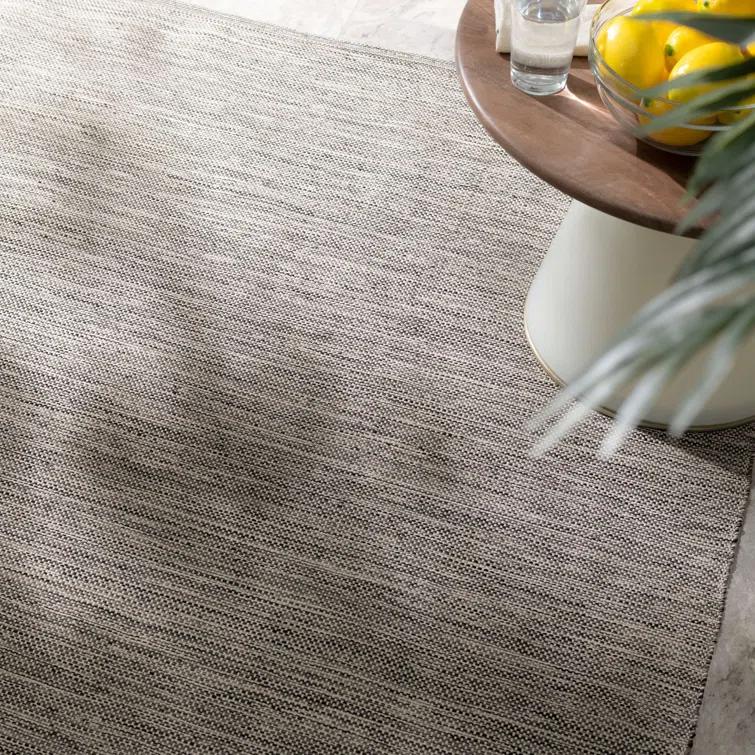 Solid Grey Handwoven Handwoven Indoor/Outdoor Rug