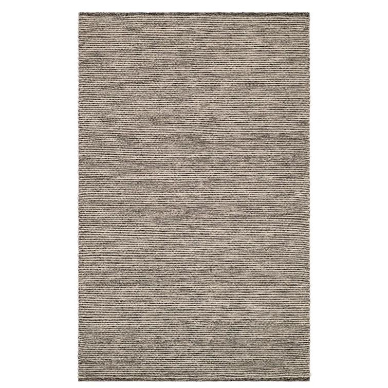 Mixed Stripe Black/Ivory Handwoven Rug