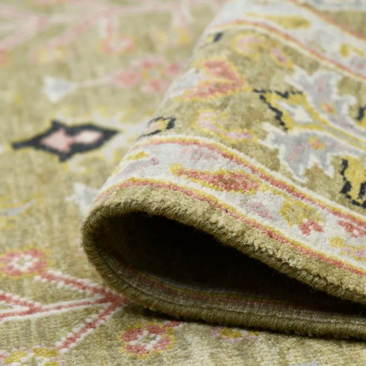 Gold Hand-Knotted Wool Persian-Inspired 10'x14' Area Rug