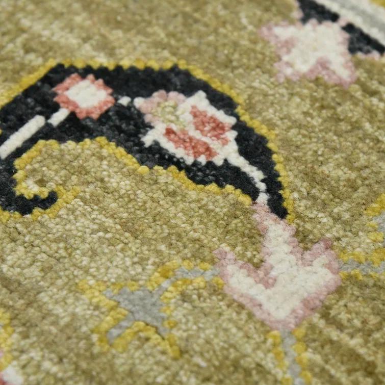 Gold Hand-Knotted Wool Persian-Inspired 10'x14' Area Rug