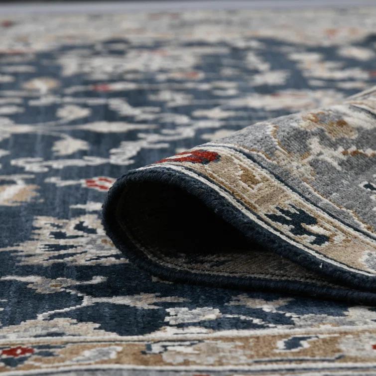 AMER Rugs Bristol Oriental Handmade Hand-Knotted Area Rug in Blue/Gray
