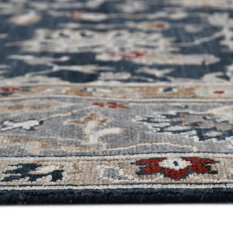 AMER Rugs Bristol Oriental Handmade Hand-Knotted Area Rug in Blue/Gray
