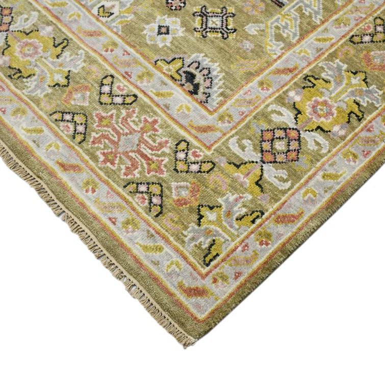 Gold Hand-Knotted Wool Persian-Inspired 10'x14' Area Rug