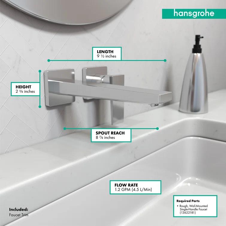 Metropol Low Flow Water Saving Wall Mounted Bathroom Faucet