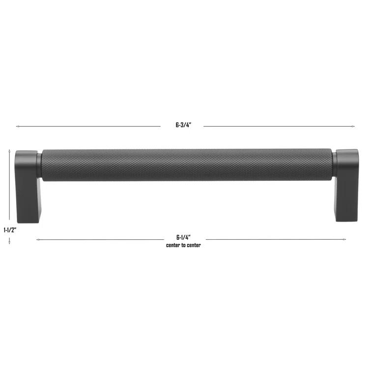 6.25-inch Brushed Nickel Knurled Bar Pull with Mounting Hardware