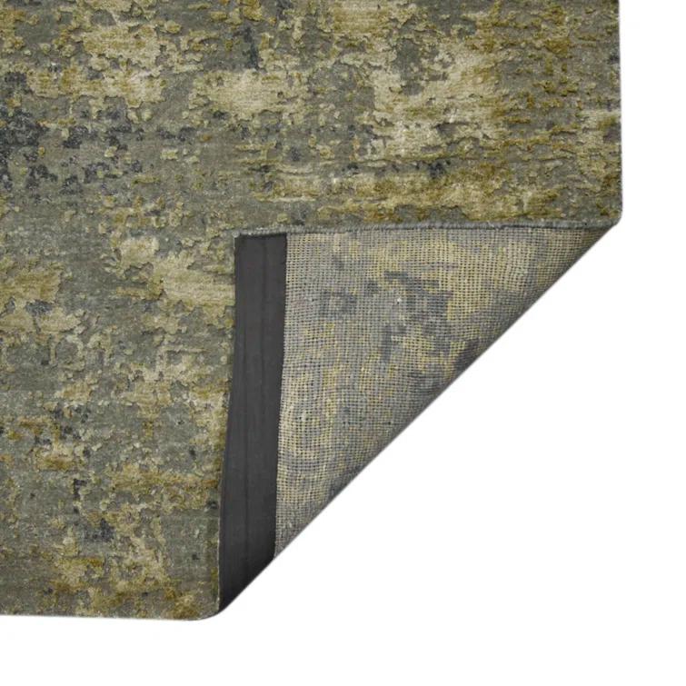 AMER Rugs Mystique Lucci Hand-Knotted Wool/Silk Area Rug in Gold/Gray