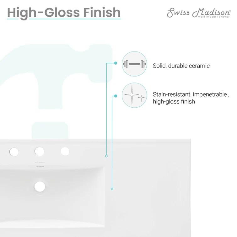 Swiss Madison 47.56" Single Bathroom Vanity Top with Sink