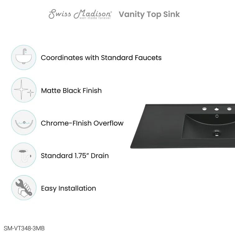 Swiss Madison 47.56" Single Bathroom Vanity Top with Sink