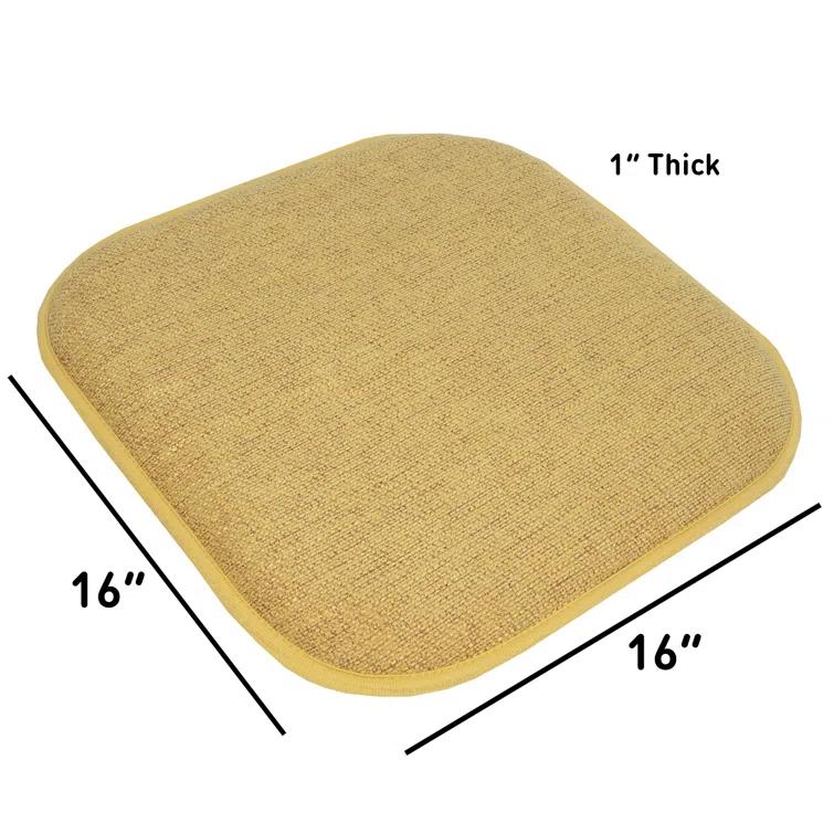 Sweet Home Collection Alexis Memory Foam No Slip Back 16" x 16" Chair Pad Cushion