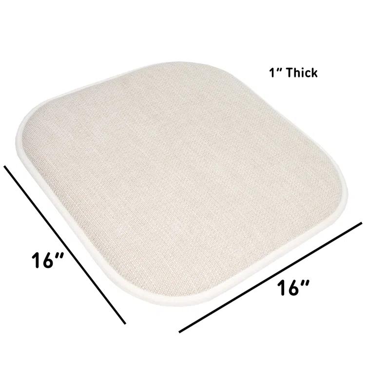 Alexis Memory Foam No Slip Back 16" x 16" Chair Pad Cushion