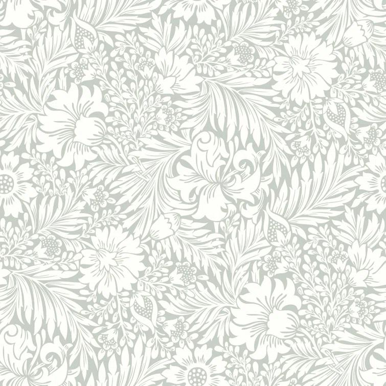 Modern Acanthus Peel + Stick Wallpaper by Erin & Ben Co. - Gray