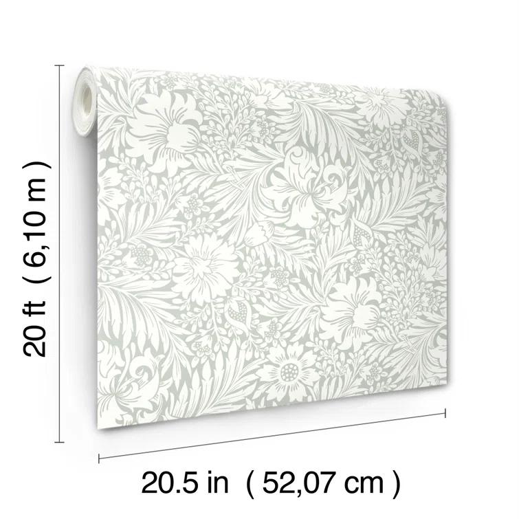 Modern Acanthus Peel + Stick Wallpaper by Erin & Ben Co. - Gray