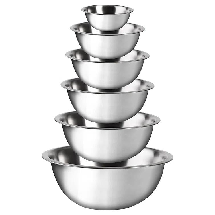 Stainless Steel 6 Piece Nested Mixing Bowl Set (Set of 6)