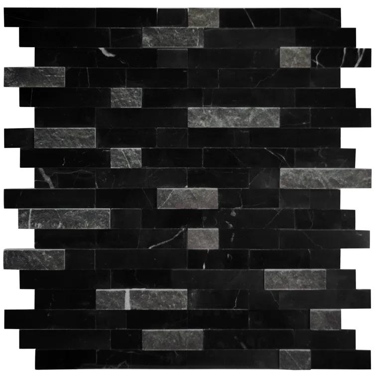 3D 11" x 12" Natural Stone Peel & Stick Mosaic Tile