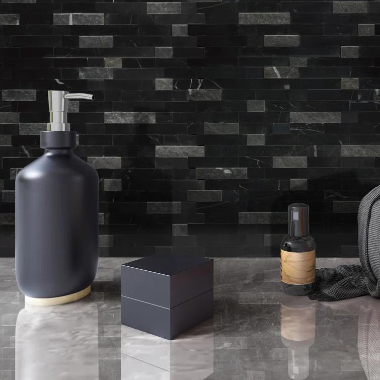 3D 11" x 12" Natural Stone Peel & Stick Mosaic Tile