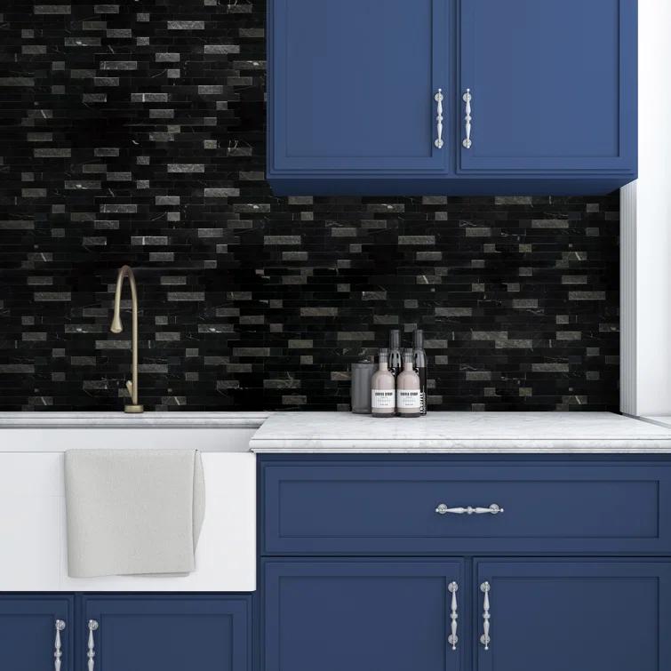 3D 11" x 12" Natural Stone Peel & Stick Mosaic Tile