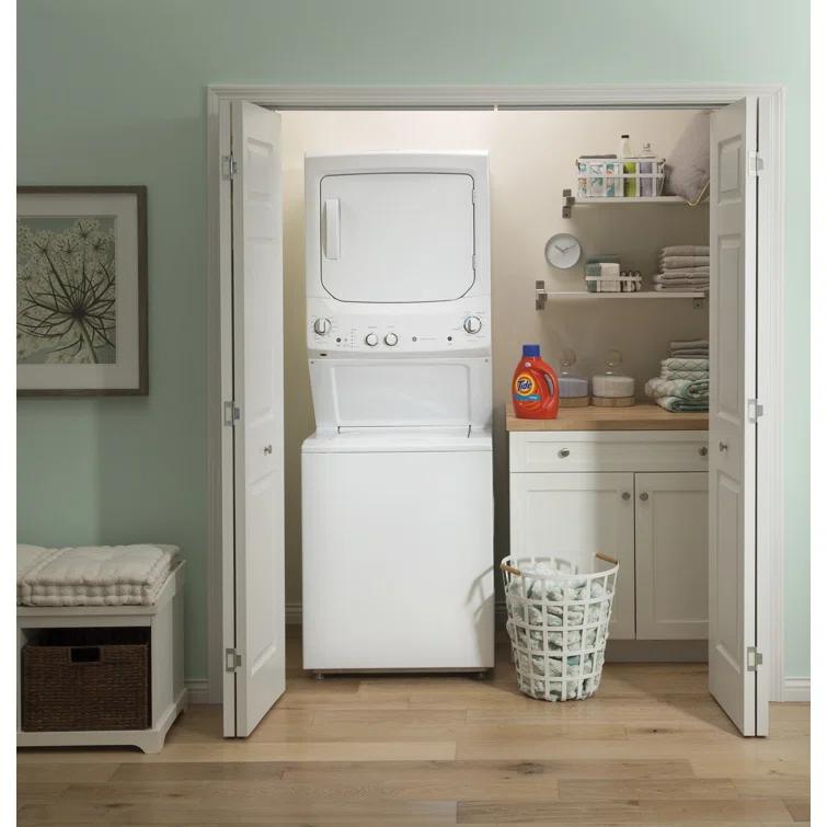 GE Appliances 3.8 cu. ft. Washer and 5.9 cu. ft. Electric Dryer Laundry Center GUD27ESSMWW