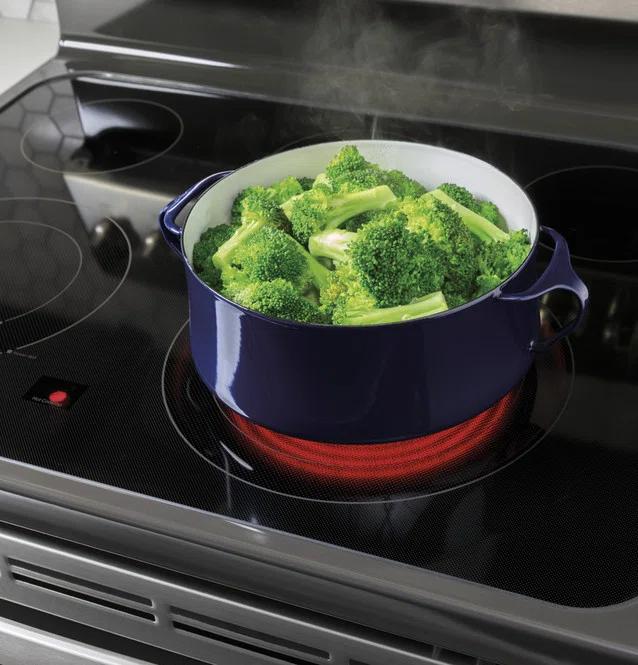 GE Appliances 30" 6.6 cu. ft. Freestanding Electric Range with 5 Elements and Convection Oven