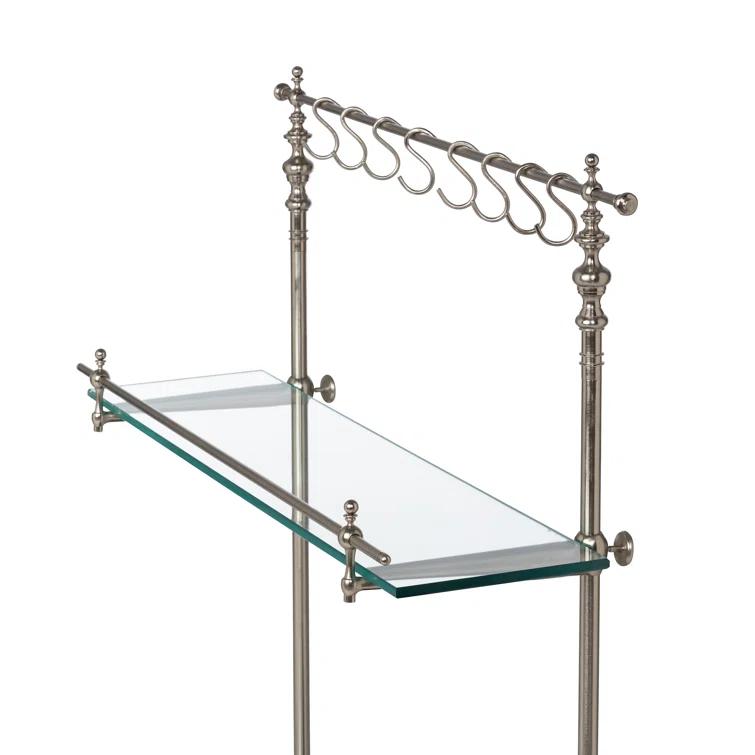 Black Marble and Iron Two-Shelf Bistro Rack