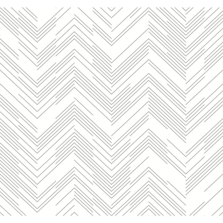 White and Silver Chevron Metallic Wallpaper Roll