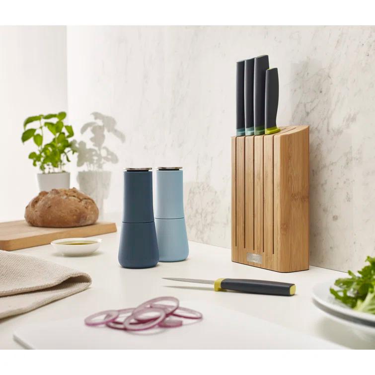 Sky Blue and Dark Blue Non-Spill Salt and Pepper Mill Set