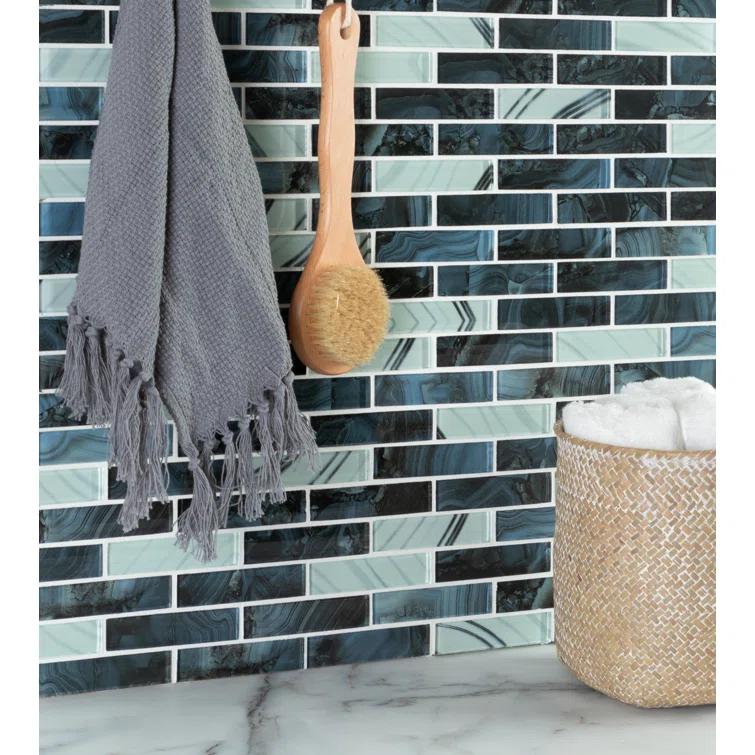 Impressions 1" x 4" Straight Edge Glass Mosaic Tile