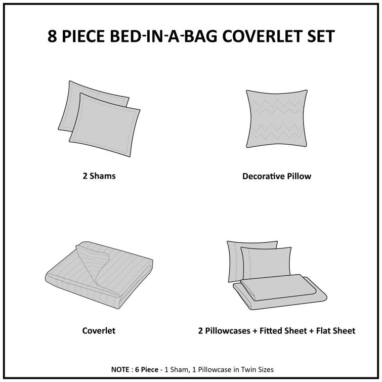 Madison Park Essentials Sybil Quilt Set with Cotton Bed Sheets