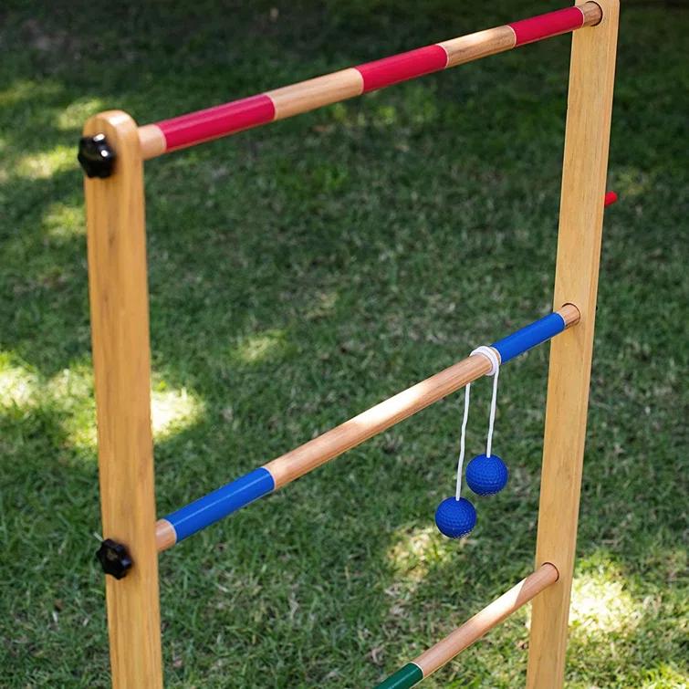 Yard Games Solid + Manufactured Wood Water Resistant Ladder Ball with Carrying Case