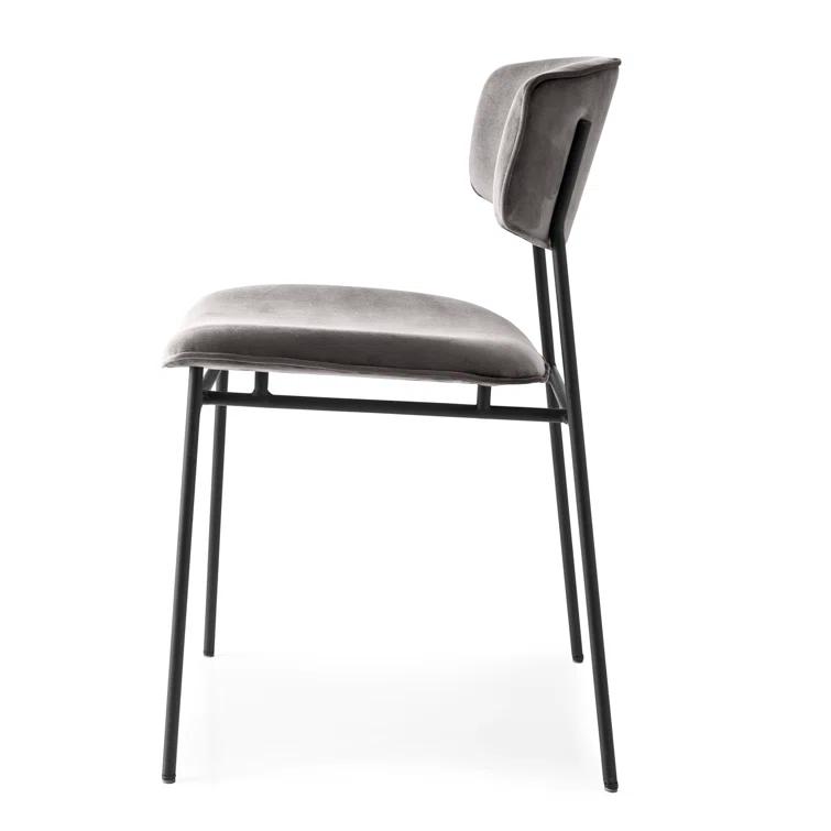 Calligaris Fifties Metal Chair with Upholstered Seat and Back
