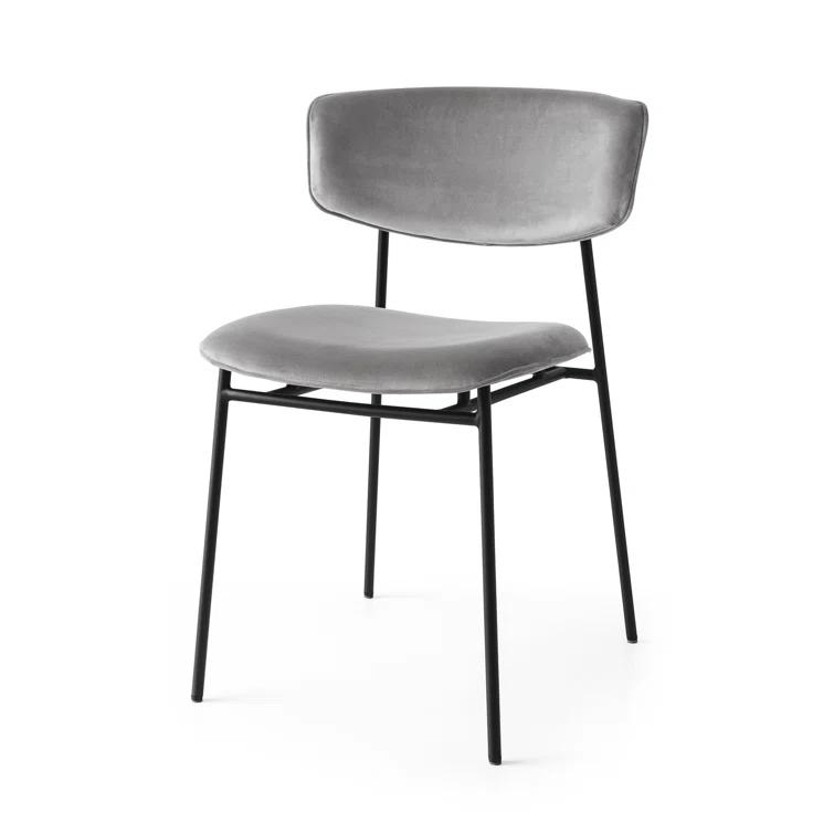 Calligaris Fifties Metal Chair with Upholstered Seat and Back