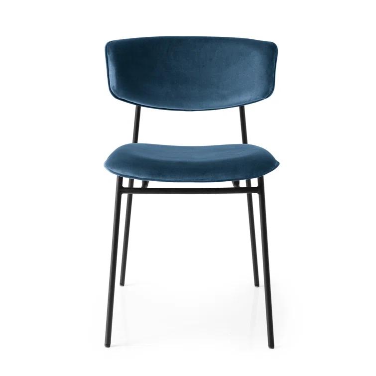 Fifties Metal Chair with Upholstered Seat and Back