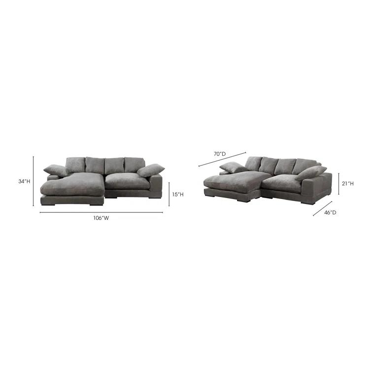 Plunge Sectional Charcoal-Color:Dark Grey,Style:Transitional