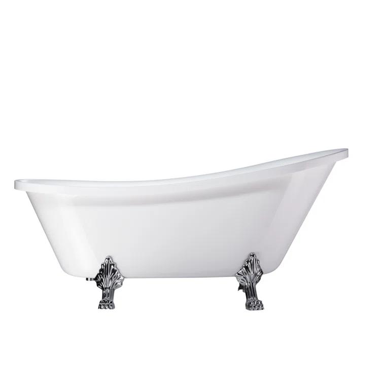 68.9" x 31" Clawfoot Soaking Acrylic Bathtub