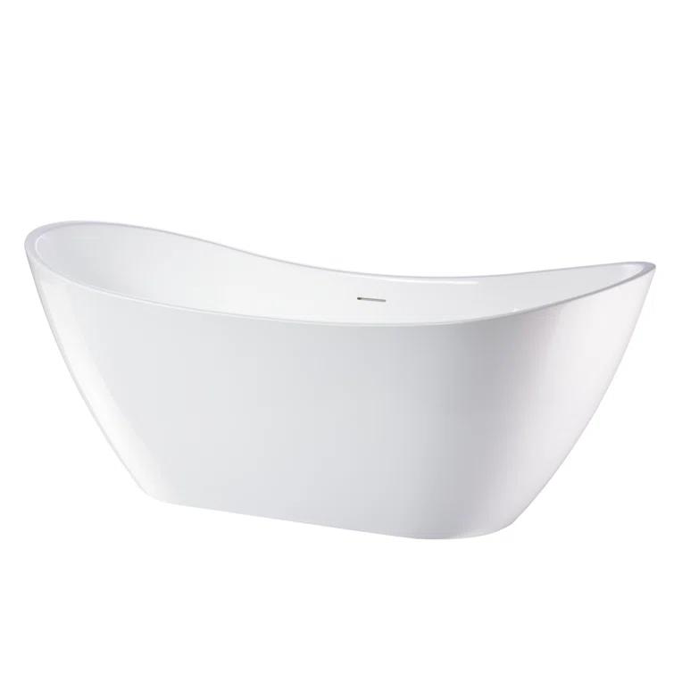 Ophelia 71" x 32'' Freestanding Soaking Acrylic Bathtub