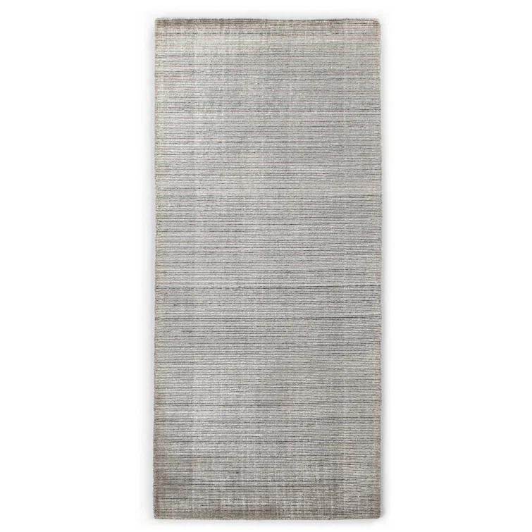 Transitional Handmade Grey/Beige Wool-Viscose Blend Rug 10' x 14'
