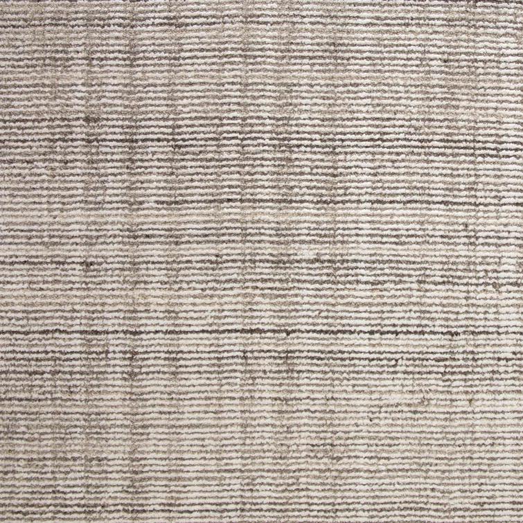 Handmade Transitional Brown/Cream Wool-Viscose Blend Area Rug, 6' x 9'