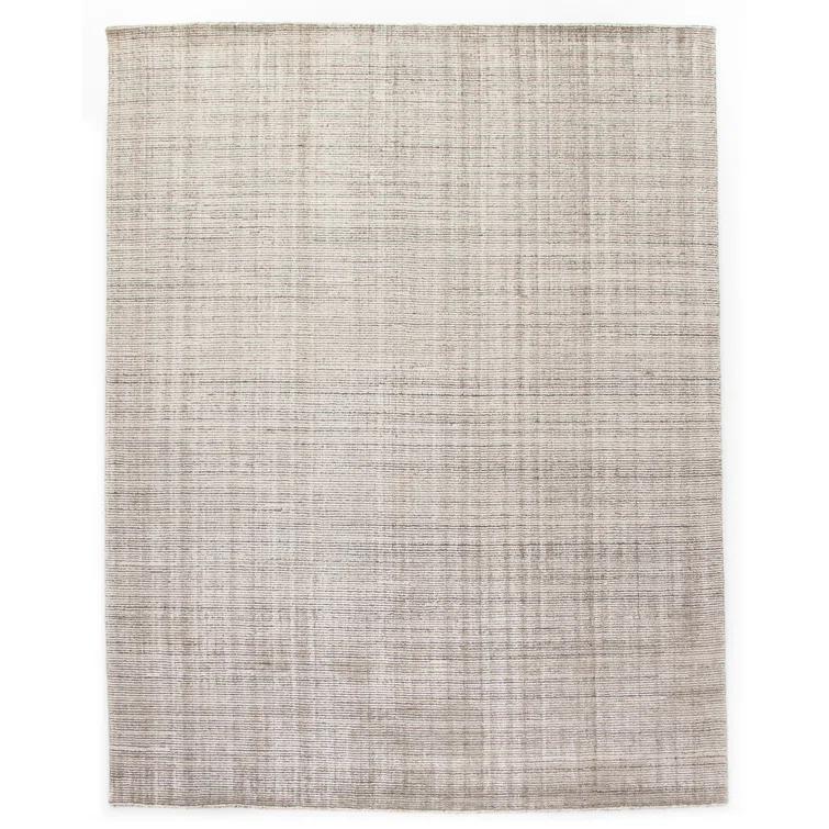 Handmade Transitional Brown/Cream Wool-Viscose Blend Area Rug, 6' x 9'