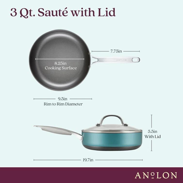 Anolon Anolon Achieve Hard Anodized Nonstick Saute Pan with Lid - 3 Quart