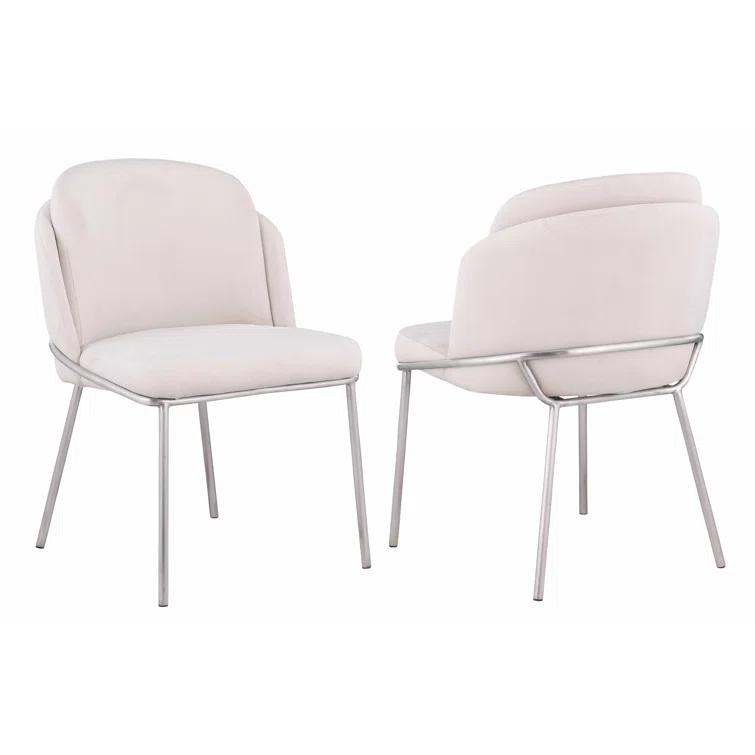 Contemporary Double-layered Curved Back Side Chair