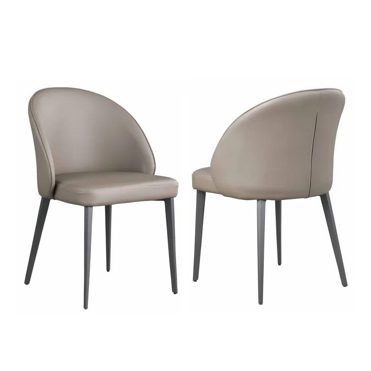 Dining Set w/ Marbleized Sintered Stone Top & 4 Curved Back Side Chairs